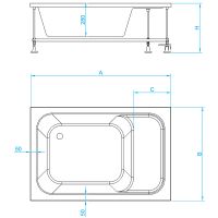 Акриловый поддон для душа RGW Acrylic BC/L 120x90 16180692-91 схема 6