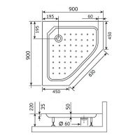 Акриловый поддон для душа RGW Acrylic STYLE-TR 90x90 16180599-11 схема 5