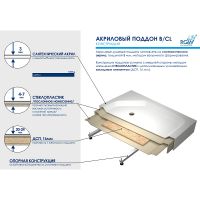 Акриловый поддон для душа RGW Acrylic BT/CL-S-A 100x100 16180500-51-A схема 4