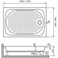 Акриловый поддон для душа RGW Acrylic LUX TN 100x90 16180290-21 схема 3