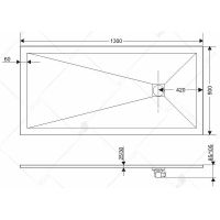 Душевой поддон из искусственного камня RGW Stone Tray ST 130x90 16152913 схема 3