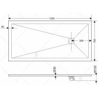 Душевой поддон из искусственного камня RGW Stone Tray ST 120x70 16152712 схема 2