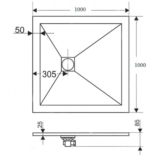 Душевой поддон из искусственного камня RGW Stone Tray ST 80x80 16152088 ФОТО