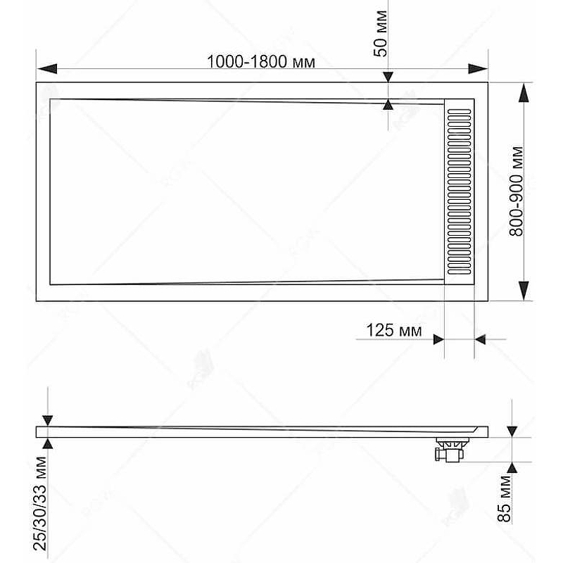 Душевой поддон из искусственного камня RGW Stone Tray STM 120х90 14202912 схема 3