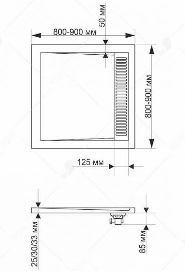 Душевой поддон из искусственного камня RGW Stone Tray STM-W 90x90 14202099-01 ФОТО