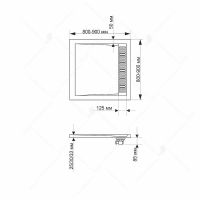 Душевой поддон из искусственного камня RGW Stone Tray STM-G 80x80 14202088-02 схема 3