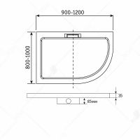 Душевой поддон из искусственного камня RGW GWS-41R 120х90 03150492-01 схема 2