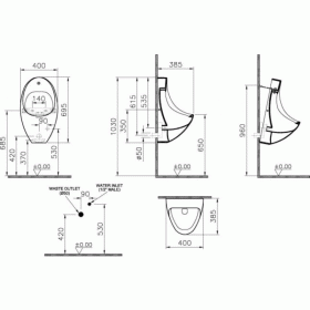 Электронный писсуар VITRA Arkitekt 4106B003-5597 без сифона в комплекте ФОТО