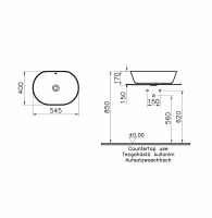 Раковина накладная на столешницу VITRA Geo 54х40 см 7427B003-0012 схема 4