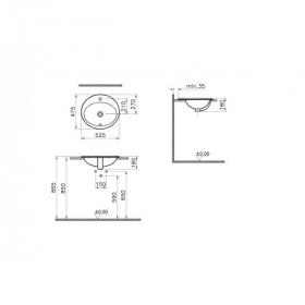 Раковина 53 см VITRA S20 5468B003-0001 ФОТО