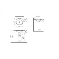 Раковина 53 см VITRA S20 5468B003-0001 схема 3