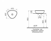 Раковина накладная 470х400 мм  VITRA Plural 7812B403-0016 схема 4