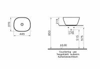 Раковина накладная VITRA Plural 445х370 мм 7811B403-0016 схема 3