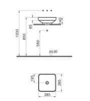 Раковина накладная 385 мм VITRA Water Jewels 4441B097-1747 схема 2