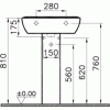 Раковина подвесная 55 см  VITRA Zentrum 5632B003-0001 схема 8