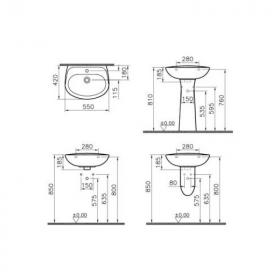 Раковина подвесная 55 см VITRA Normus 5087B003-0001 ФОТО