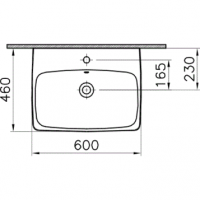 Раковина универсальная 60 см VITRA Metropole 5662B003-0001 схема 7