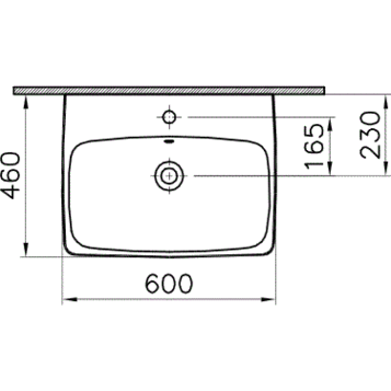 Раковина универсальная 60 см VITRA Metropole 5662B003-0001 схема 7