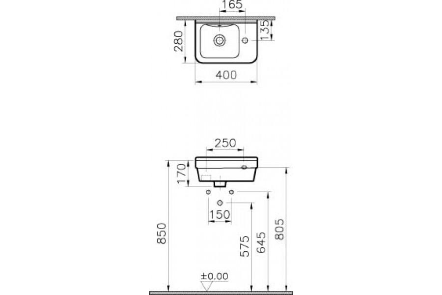 Раковина 40 см Vitra S50 5343B003-0029 ФОТО