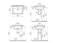 Раковина подвесная 60 см VITRA S50 5310B003-0001 схема 2