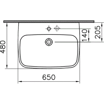 Раковина подвесная 65 см VITRA Shift 4383B003-0001 схема 5