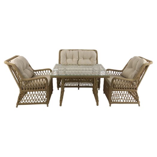 Комплект мебели RIVIERA № 3 (Кресло 2шт, Диван 2-местный 1шт, стол экоротанг эрба твист графит)