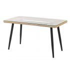 Стол кофейный NUAR прямоугольный со стеклом (Экоротанг эрба стейпл грано)