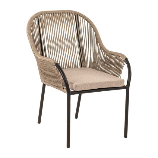 Стул NUAR с подушкой (Экоротанг эрба стейпл графит)