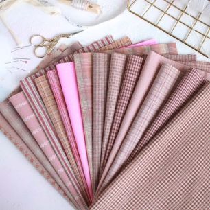 Набор фактурного хлопка - Розовый сад (15 отрезов 23*35 см.)