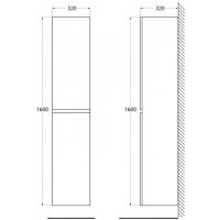 Подвесной шкаф пенал BelBagno Albano 32 ALBANO-1600-2A-SC схема 11