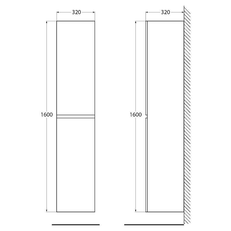 Подвесной шкаф пенал BelBagno Albano 32 ALBANO-1600-2A-SC схема 20