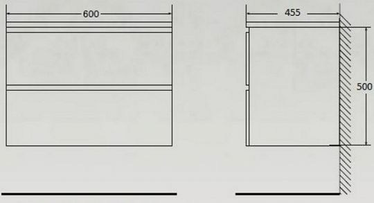 Подвесная тумба под раковину BelBagno ALBANO-600-2C-SO схема 15