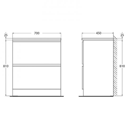 Тумба под раковину BelBagno 70 ALBANO-700-2C-PIA-BL Bianco Lucido схема 8