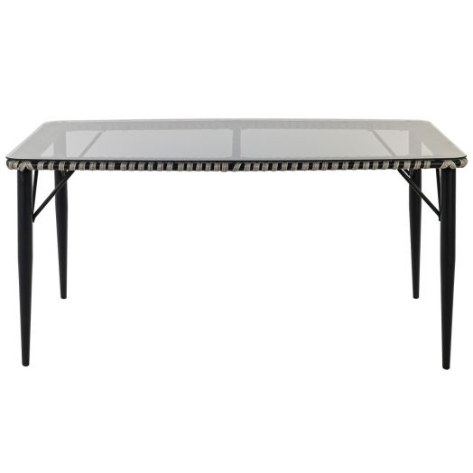 Комплект TINTO (4 стула, стол обеденный. Экоротанг эрба плессе графит)