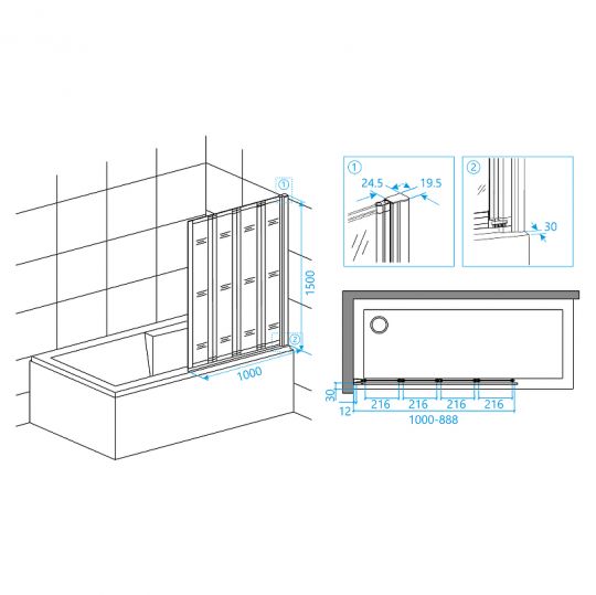 Шторка на ванну RGW Screens SC-23B 100x150 03112310 схема 7