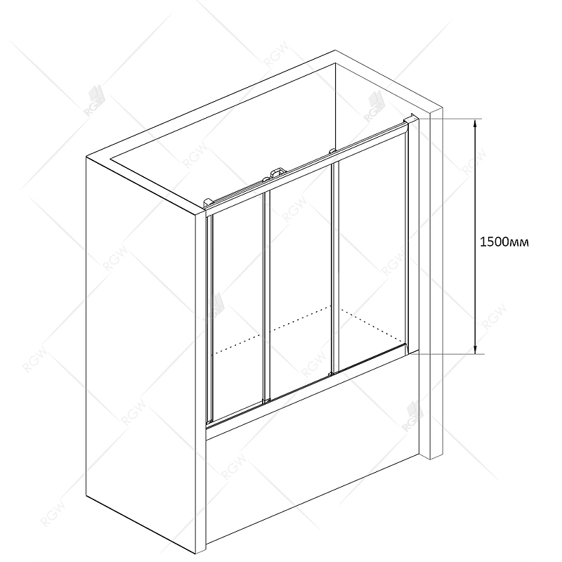 Шторка на ванну RGW Screens SC-41 160x150 04114116-11 схема 3