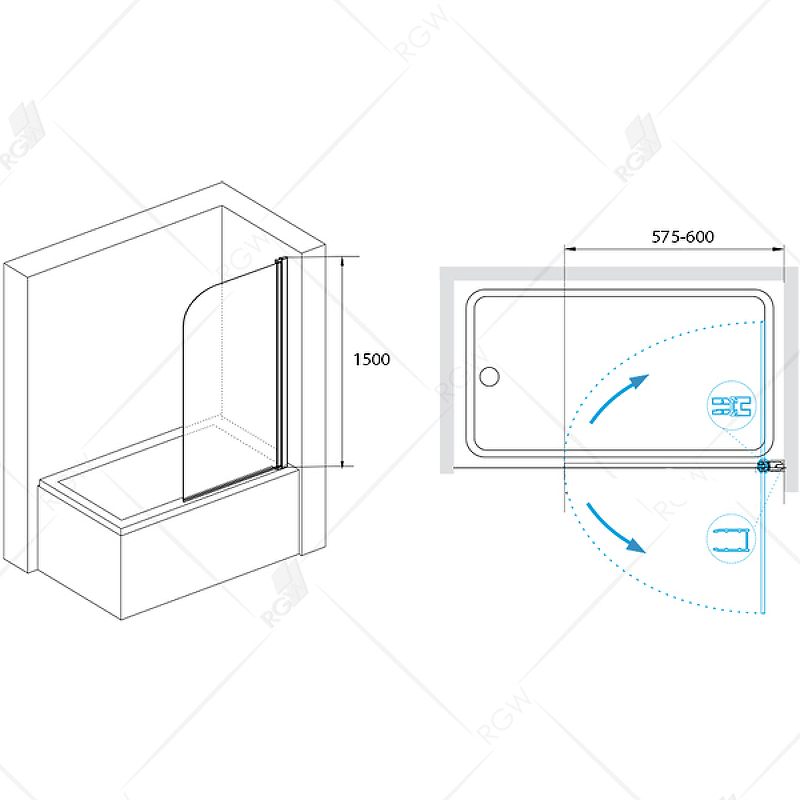 Шторка на ванну RGW Screens SC-09B 60x150 06110906-14 схема 4