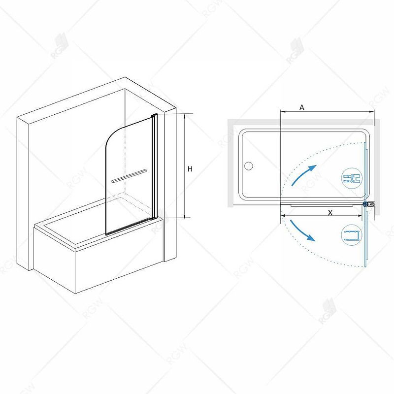 Шторка на ванну RGW Screens SC-15 80х140 06111508-11 схема 4