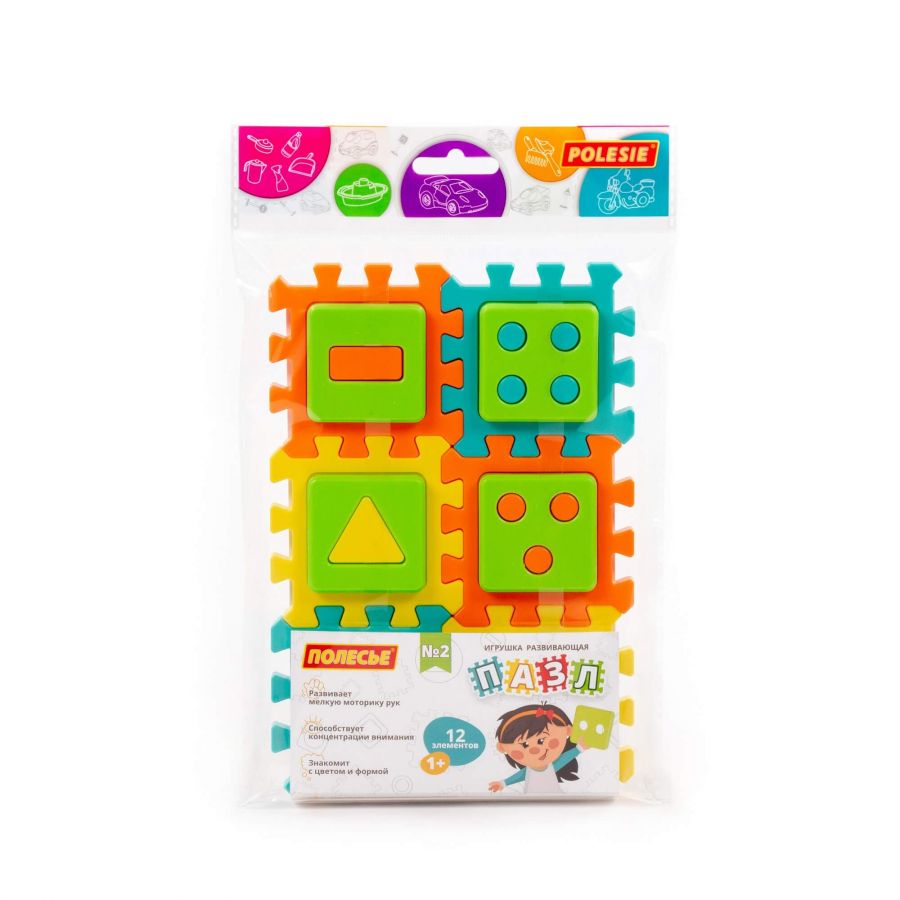 Игрушка развивающая "Пазл" №2 (12 элементов) (в пакете)
