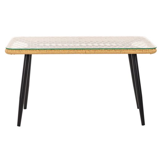 Стол кофейный AURA со стеклом (Экоротанг эрба стейпл грано)