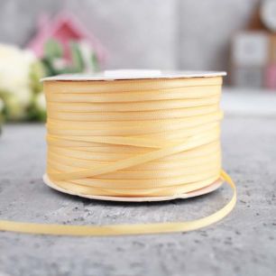 Лента золотисто-бежевая атласная 3 мм - 1 м
