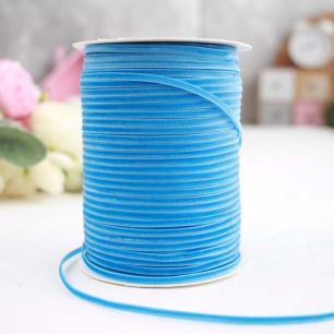 Небесно-голубая бархатная лента 3 мм. - 1 м.
