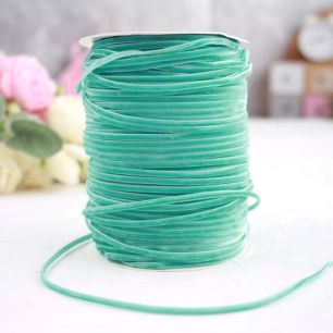 Мятная бархатная лента 3 мм. - 1 м.