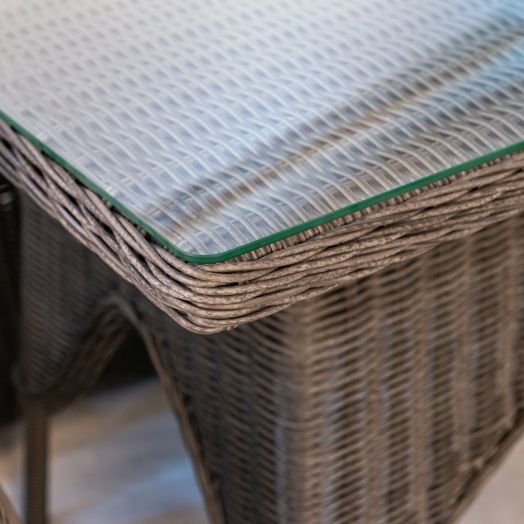 Стол обеденный AMARO прямоугольный со стеклом (Графит)