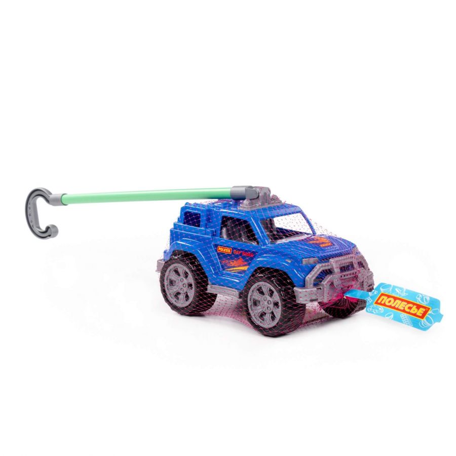 Автомобиль-каталка "Легионер" с ручкой (синий)