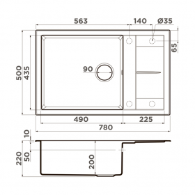 Мойка кухонная Omoikiri Sumi 78A-LB  49971 ФОТО