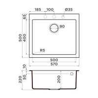 Мойка кухонная Omoikiri Bosen 57A 49938 схема 3