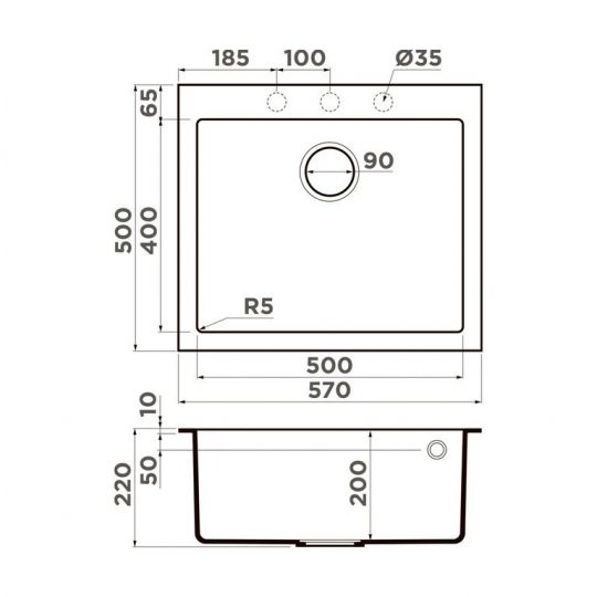 Мойка кухонная Omoikiri Bosen 57A 49938 ФОТО