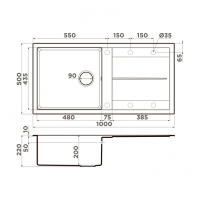 Мойка кухонная Omoikiri Sumi 100A 49971 схема 2