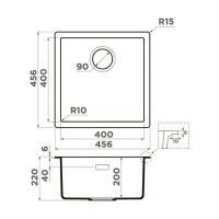 Мойка кухонная Omoikiri Yamakawa 45 Integra 499725 Artceramic схема 2